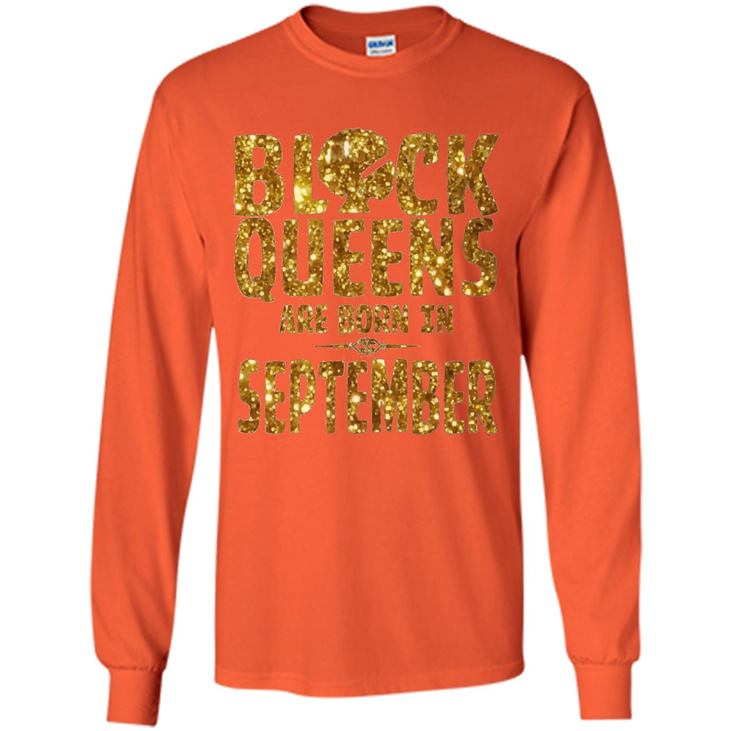 Black Queens Are Born In September T-shirt Orange
