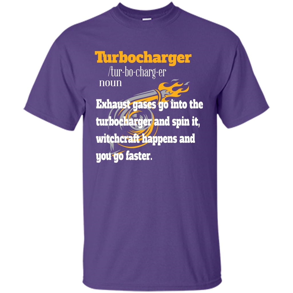 Car Lover T-shirt Turbocharger Exhaust Gases Go Into The Turbocharger Purple