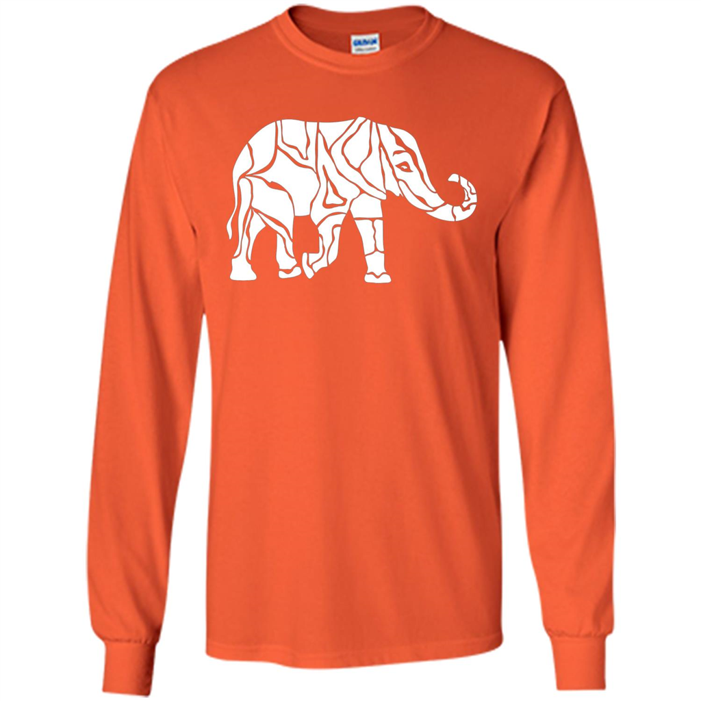 Elephant T-shirt Abstract Elephant Design T-Shirt Orange