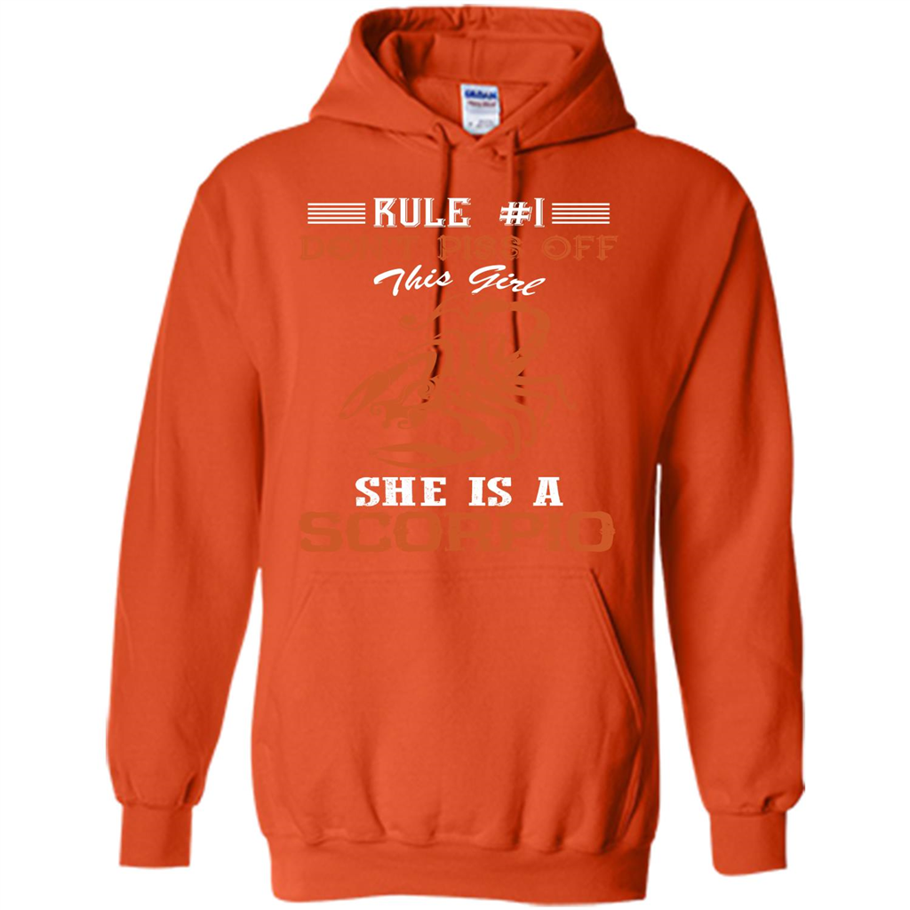 Scorpio T-shirt Rule Dont Piss Off This Girl T-shirt Orange