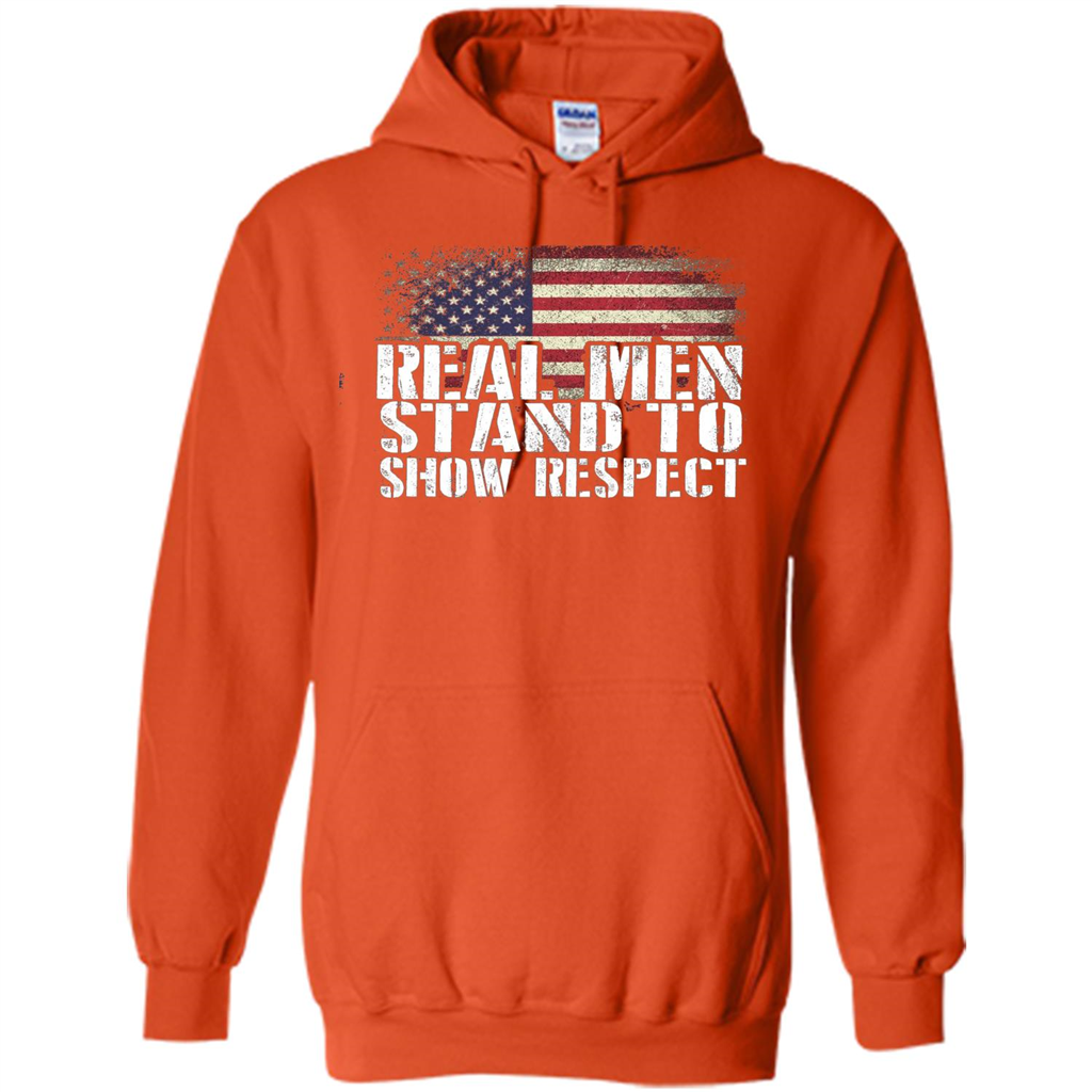 Military T-shirt Real Men Stand To Show Respect Orange