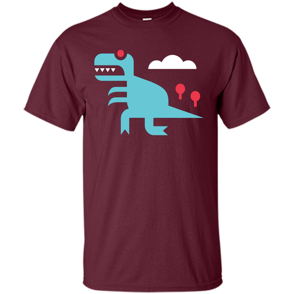 Dinosaur T-Shirt Tee Rex Maroon