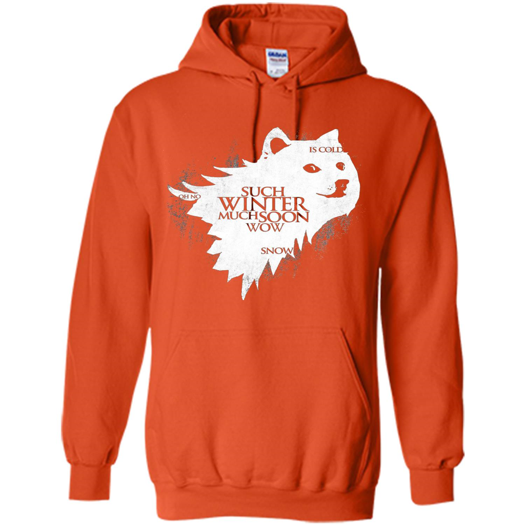 Such Winter Much Soon Dog Wolf T-shirt Orange
