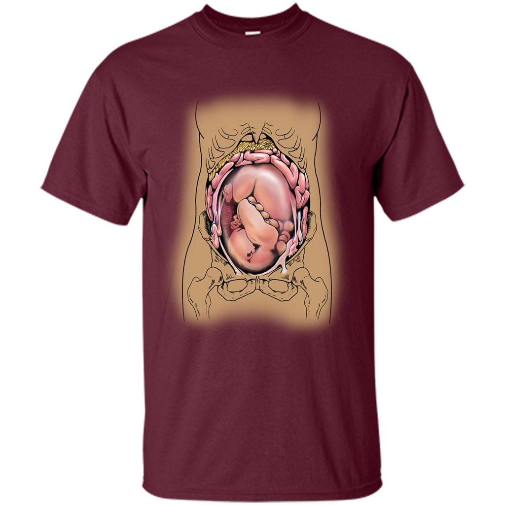 Anatomy T-shirt Fetus In Utero Maroon