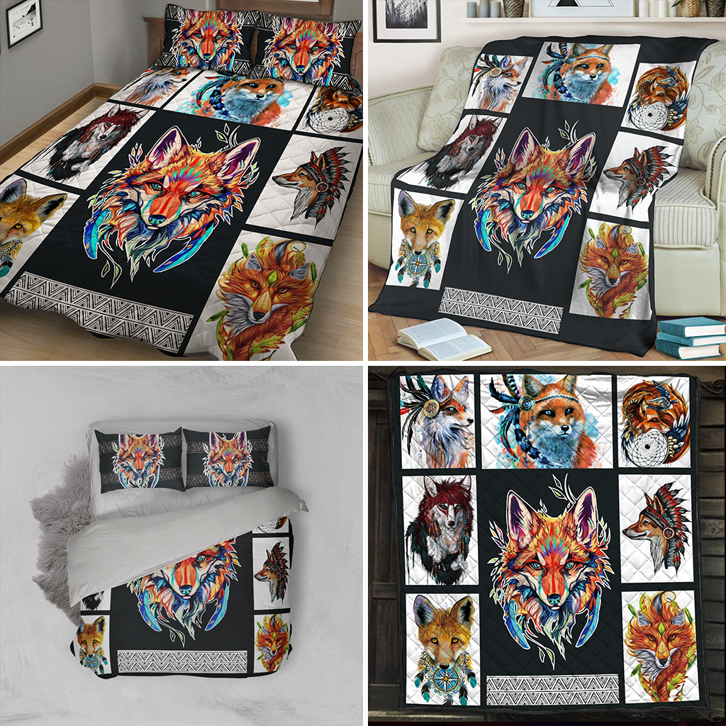Tribal Fox 3D Throw Blanket