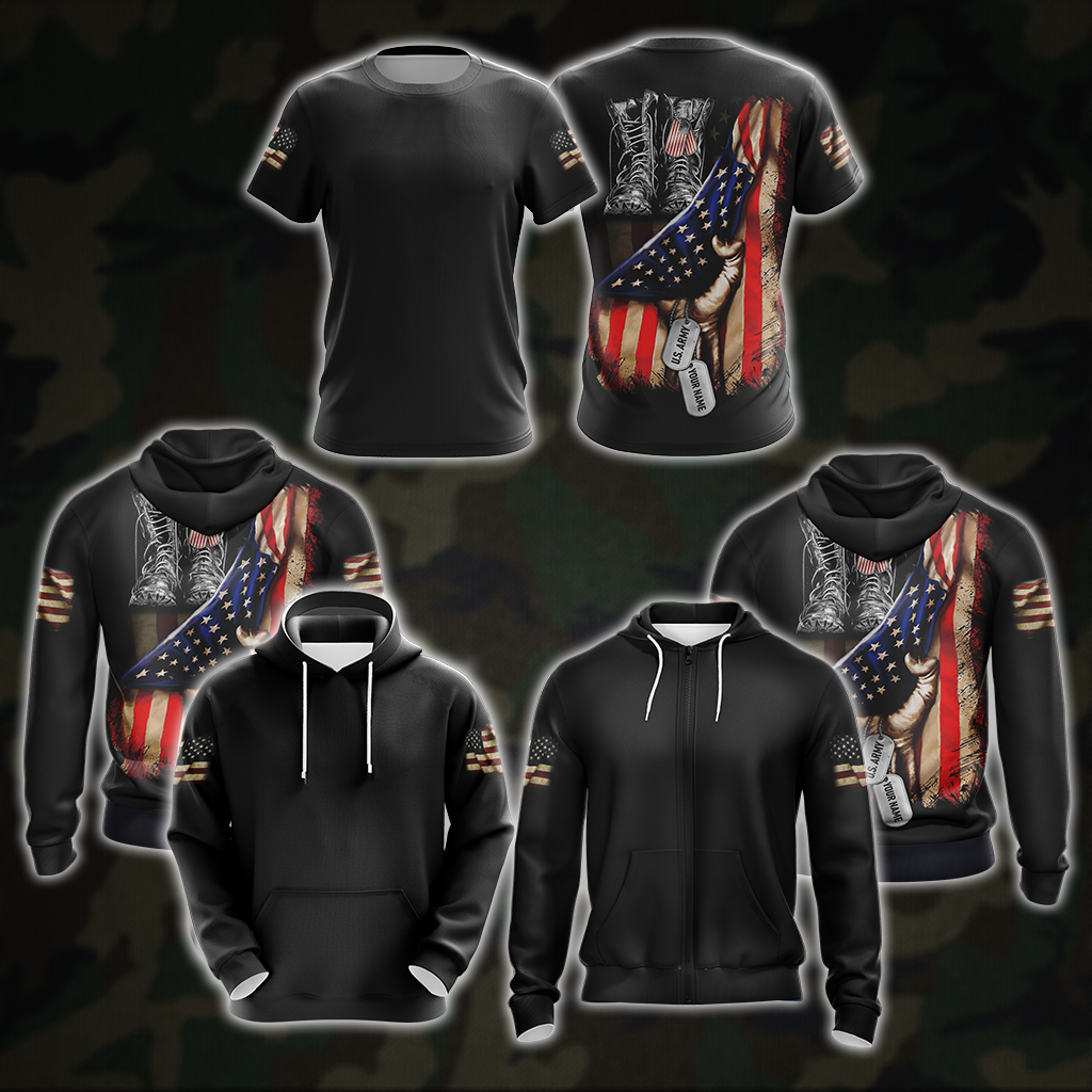 US Veteran T-shirt Zip Hoodie Pullover Hoodie