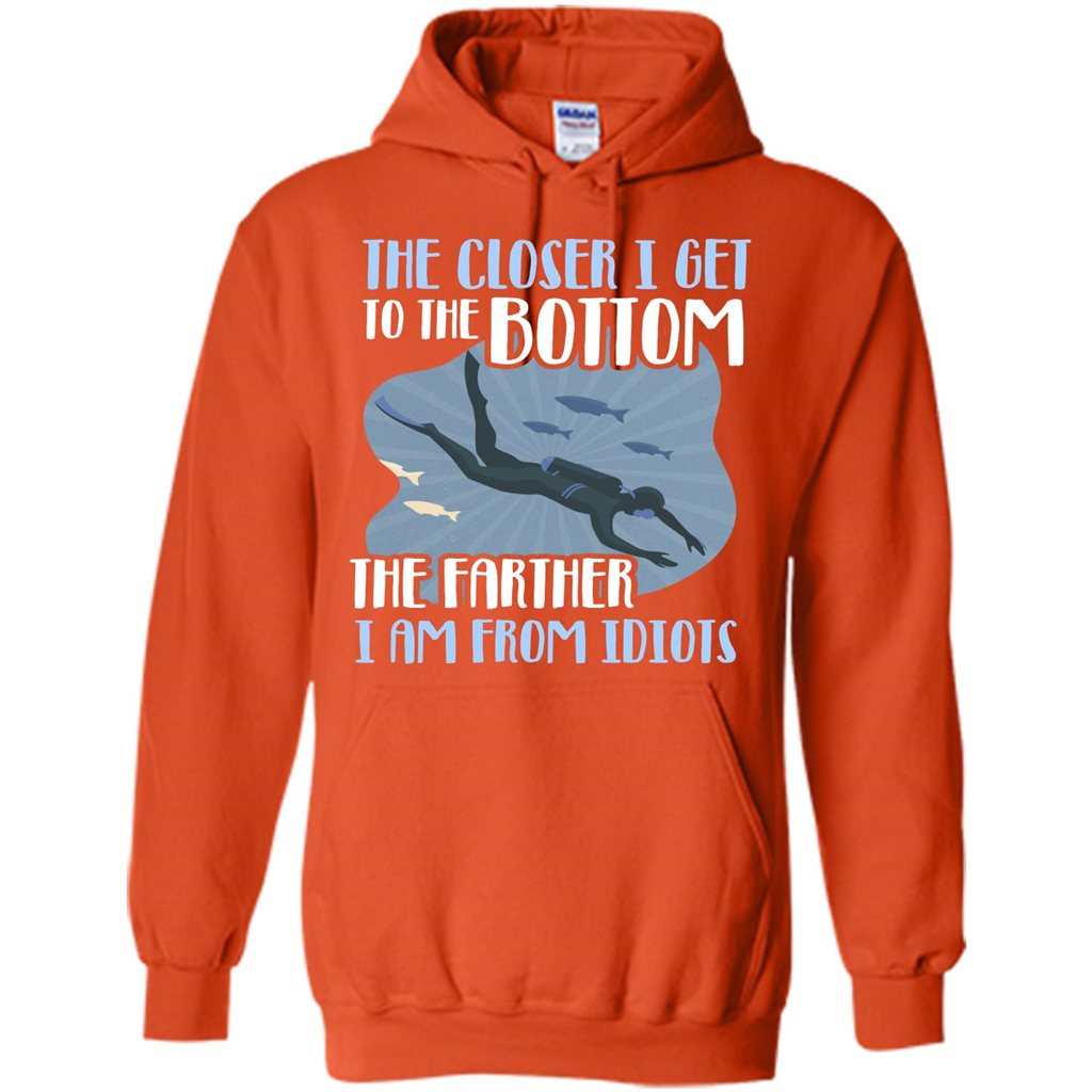 Diver T-shirt The Closer I Get To The Bottom The Farther Orange