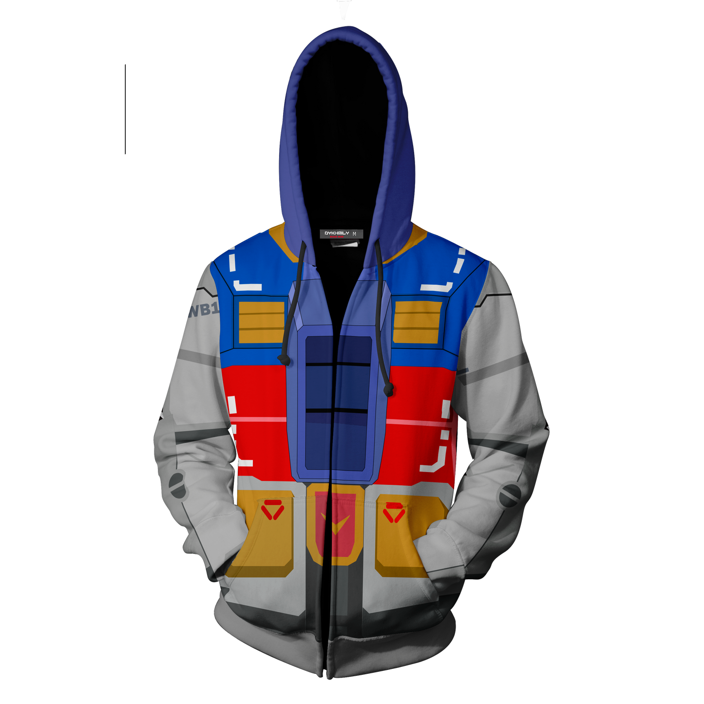 the Gundam GN-0000+GNR-010 00 Raiser Cosplay Zip Up Hoodie Jacket