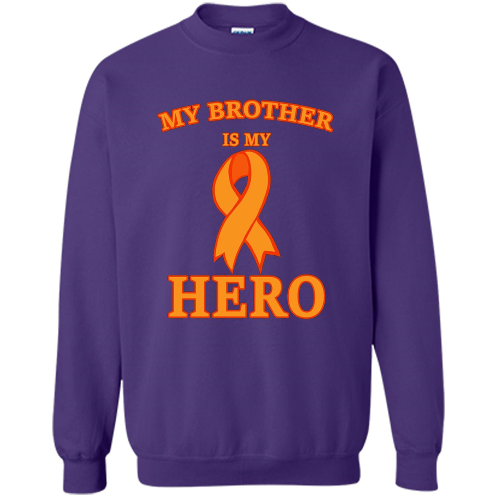 Cancer Awareness T-shirt My Brother Is My Hero Orange