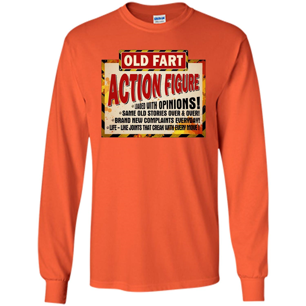 Old Fart Action Figure - Funny Birthday T-Shirt Orange