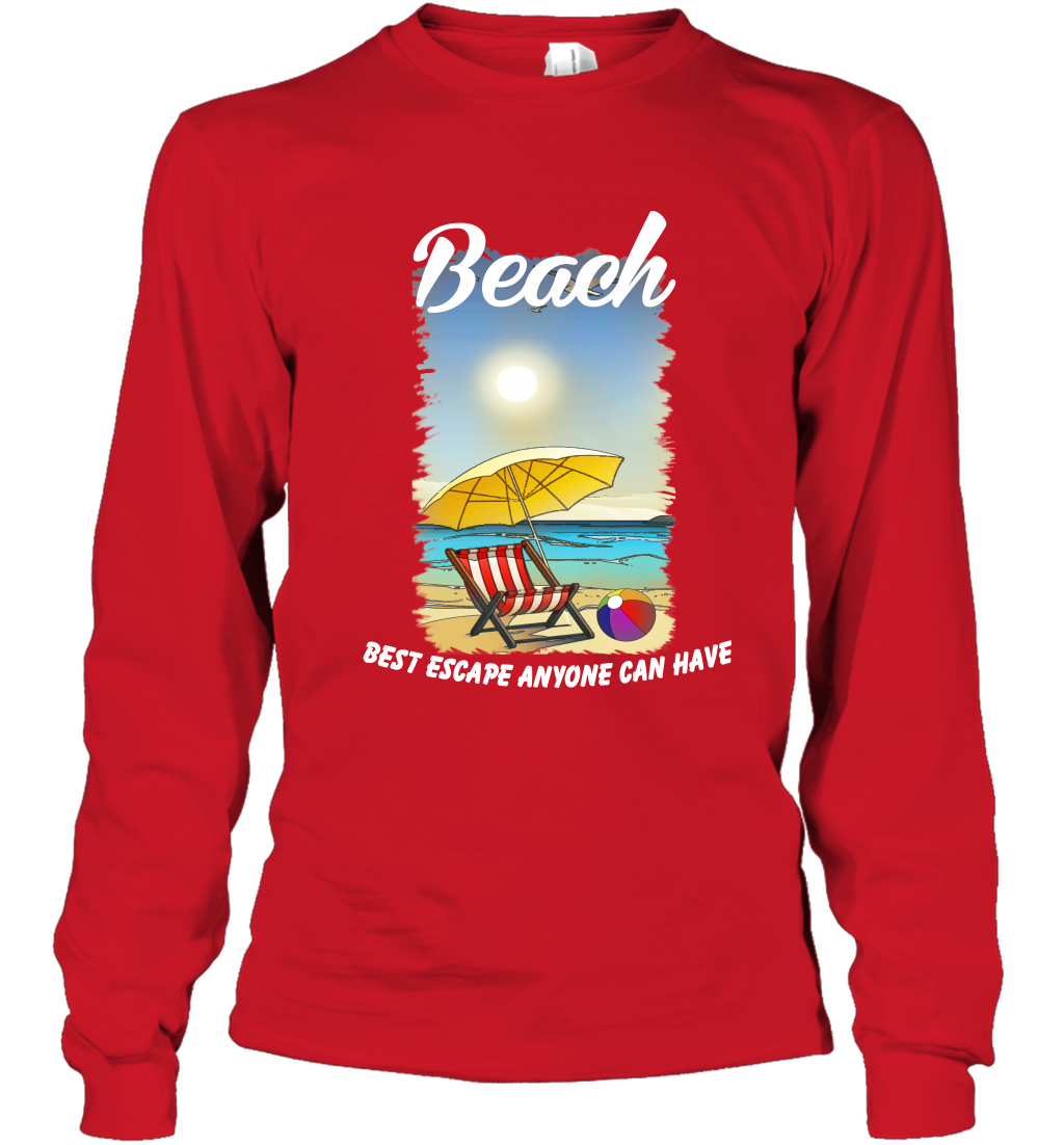 Beach Best Escape Anyone Can Have Summer Holiday Shirt Long Sleeve T-Shirt Red