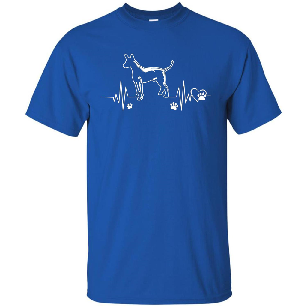 Heartbeat Mexican Hairless Dog T-shirt Heartbeat Paw Dogs Royal