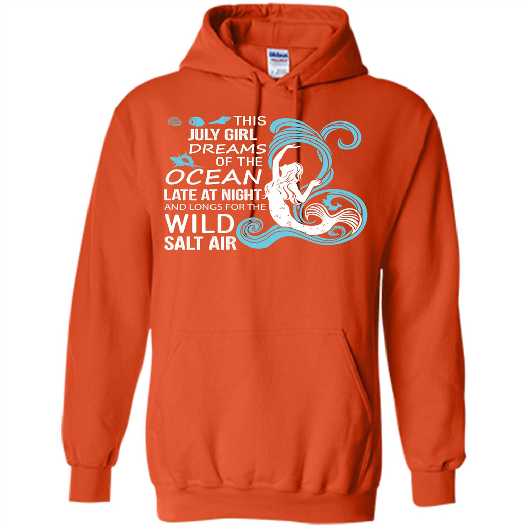 This July Girl Dreams Of The Ocean Late At Night T-shirt Orange
