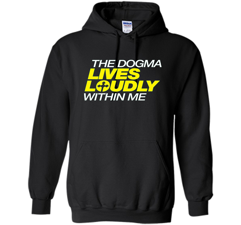 Christian T-shirt Dogma Lives Loudly Within Me Catholic Conservative T-shirt Black S