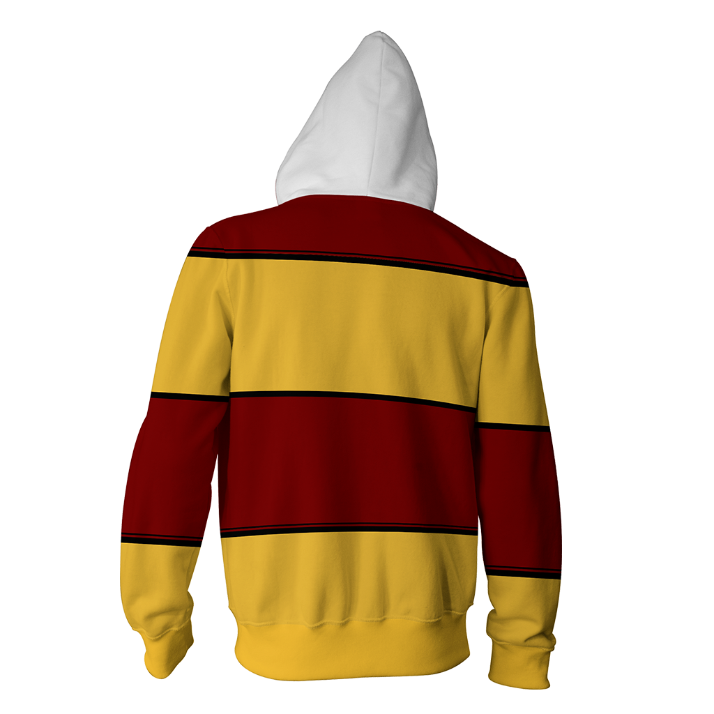 Striped Gryffindor Harry Potter New Zip Up Hoodie