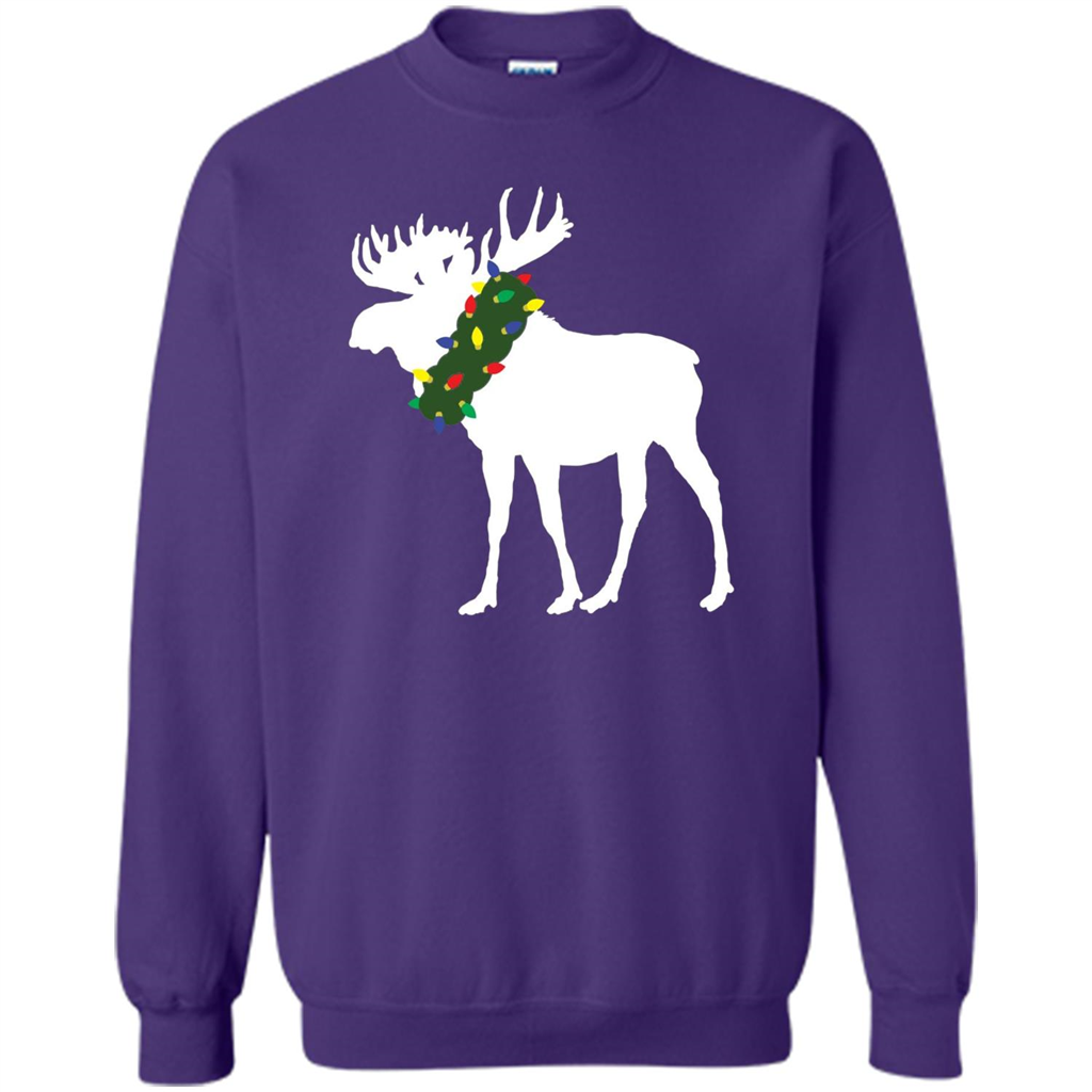 Moose Christmas Wreath Holiday T-shirt Orange