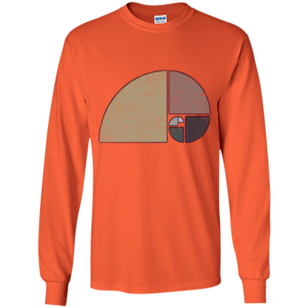 Distressed Geometric Fibonacci Spiral T-sihrt Orange