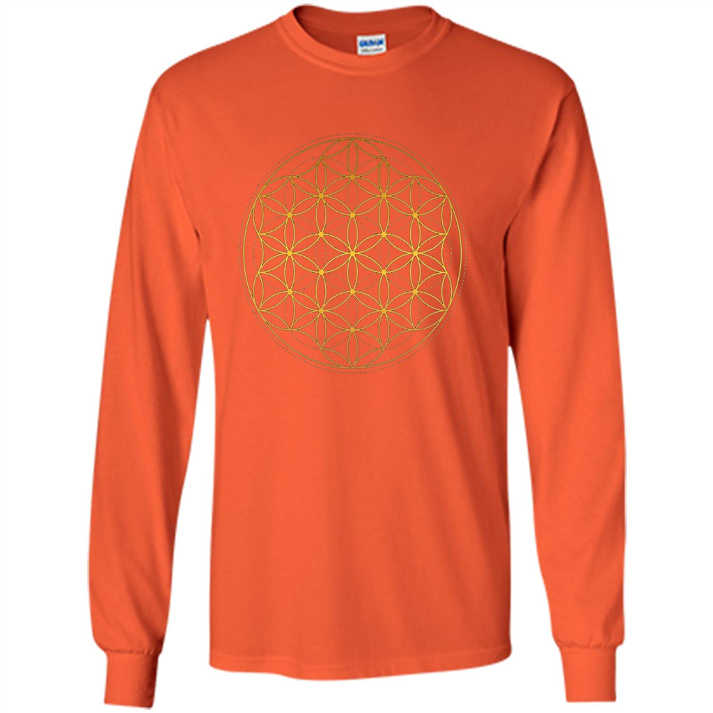 Beautiful Gold Sacred Geometry T-shirt Orange