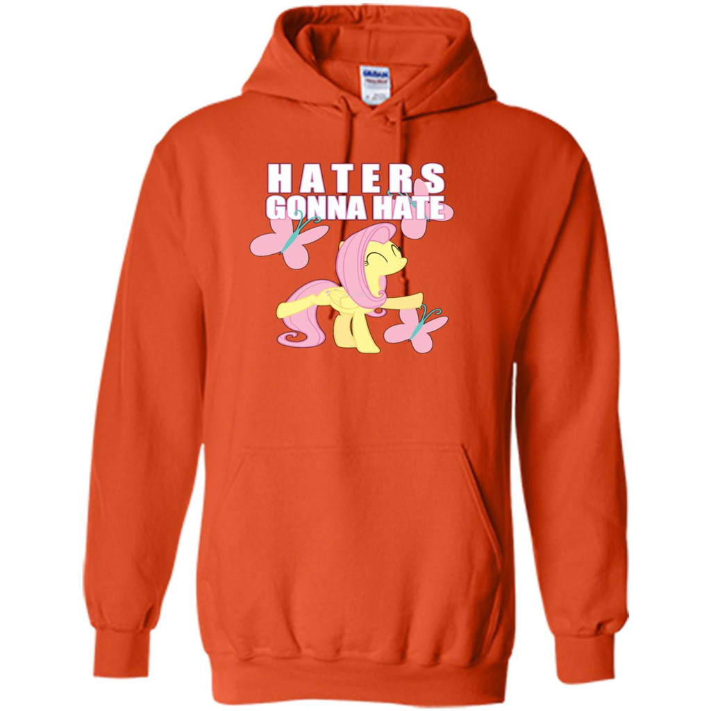 Haters Gonna Hate T-shirt Fluttershy And Butterflies Orange