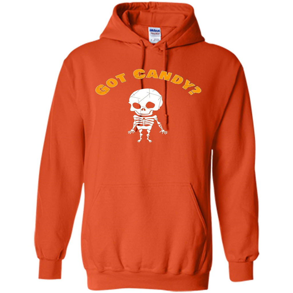 Cute Skeleton Asking For Candy Halloween T-shirt Orange