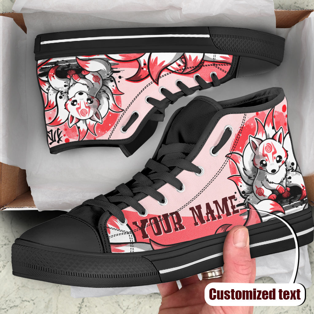 Ninetail fox Spirit-Customized High Top Shoes SIZE 47