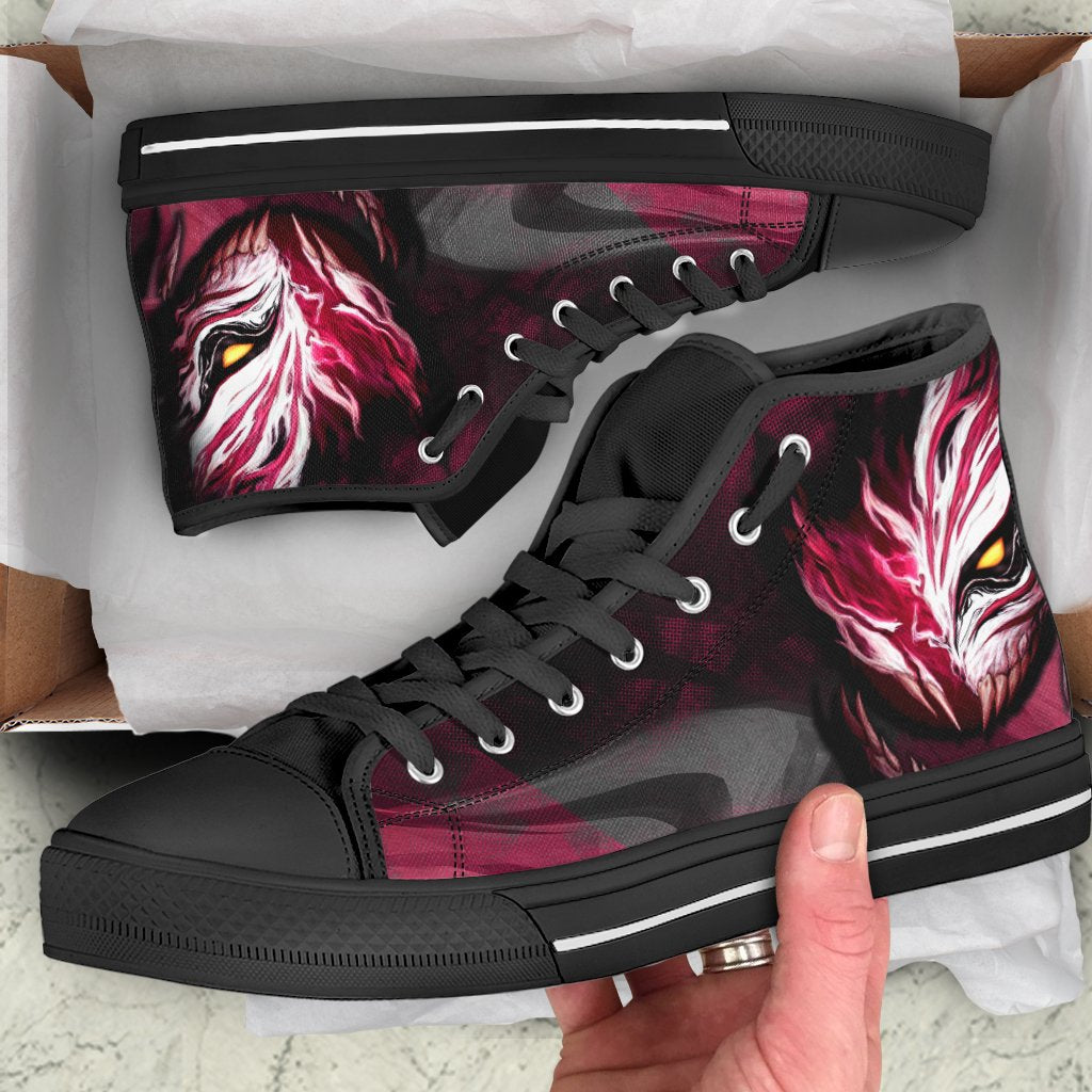 Bleach Ichigo Kurosaki Mask High Top Shoes SIZE 47