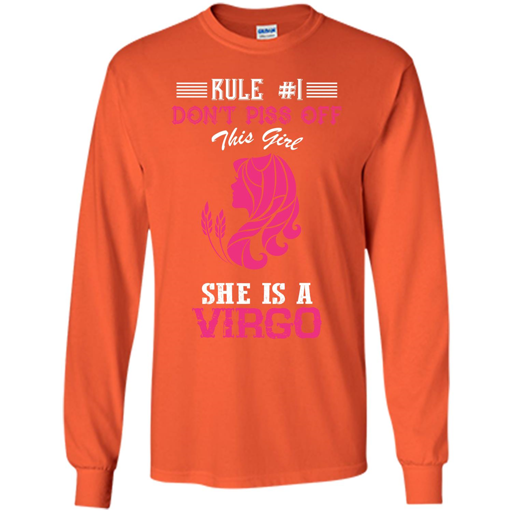 Virgo T-shirt Rule Dont Piss Off This Girl T-shirt Orange