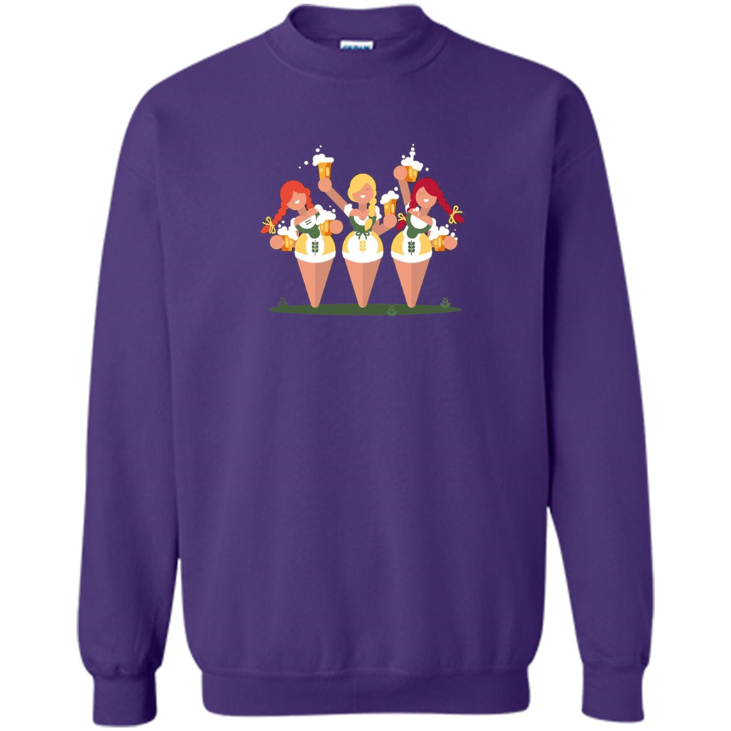 Girls with Steins Beers Oktoberfest T-shirt Orange