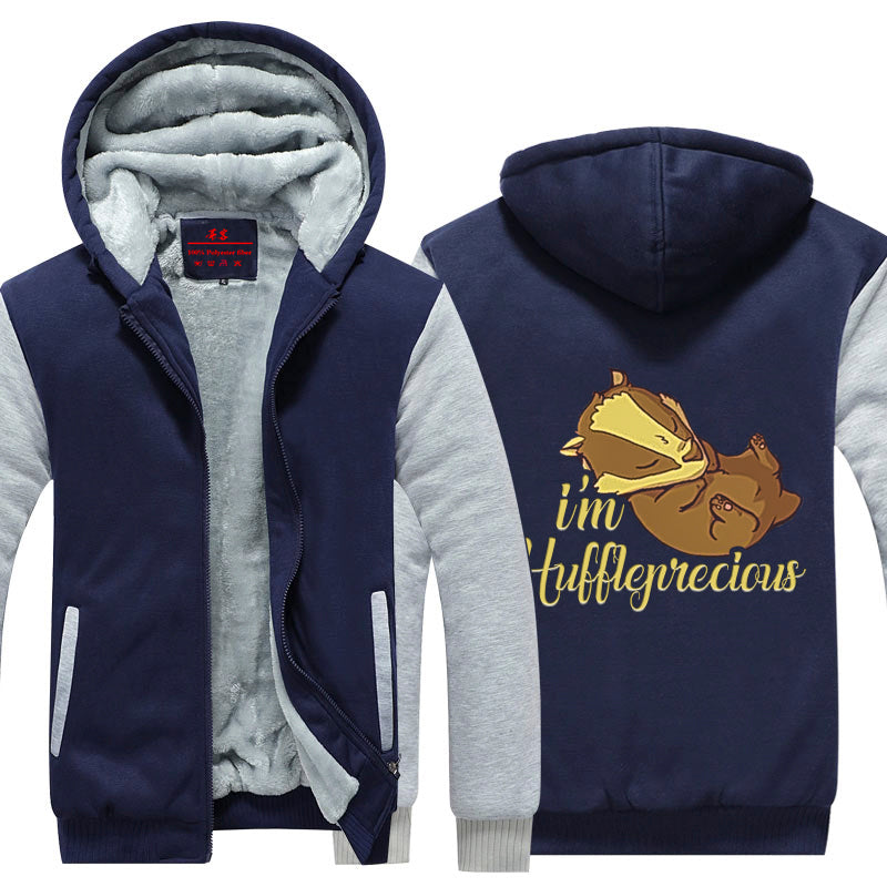 I'm Huffleprecious Harry Potter Winter Zip Hoodies Navy-White
