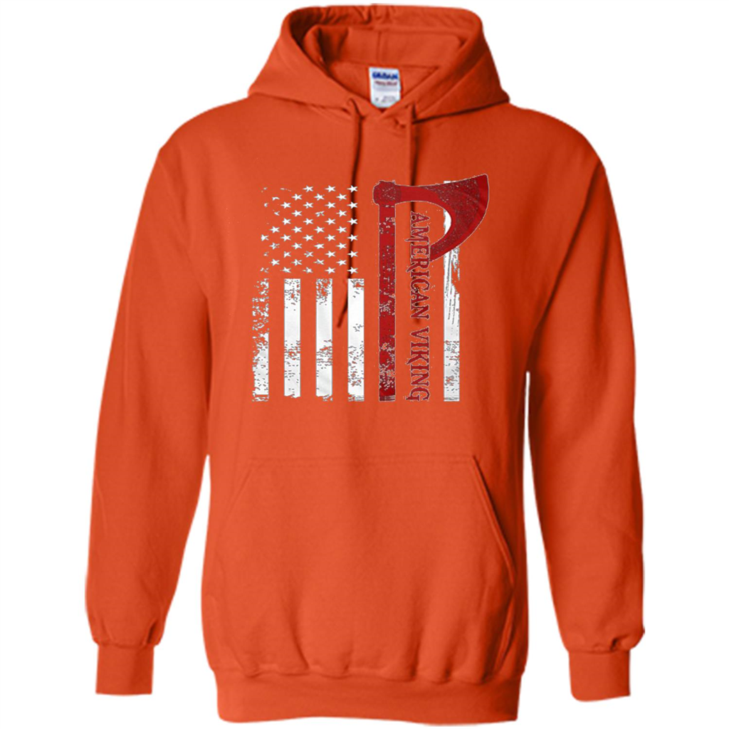 American Viking Flag Shirt Patriotic American T-shirt Orange