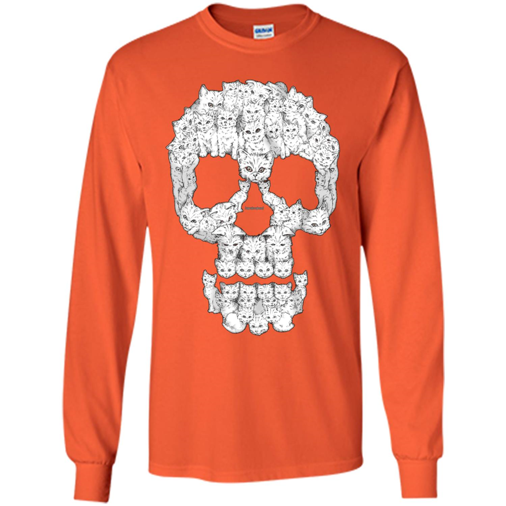 Skulls Are For Pussies Cats T-shirt Orange