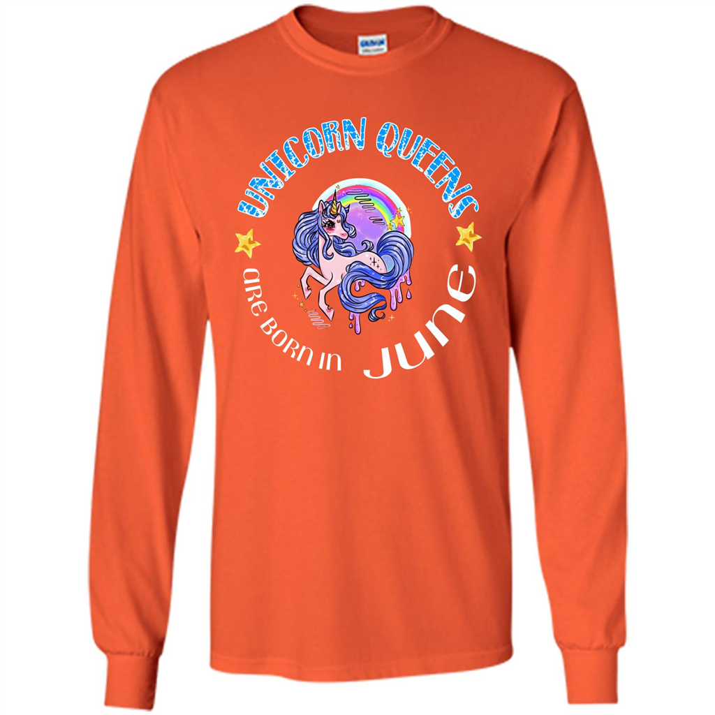June Unircorn T-shirt Unicorn Queens Are Born June Orange