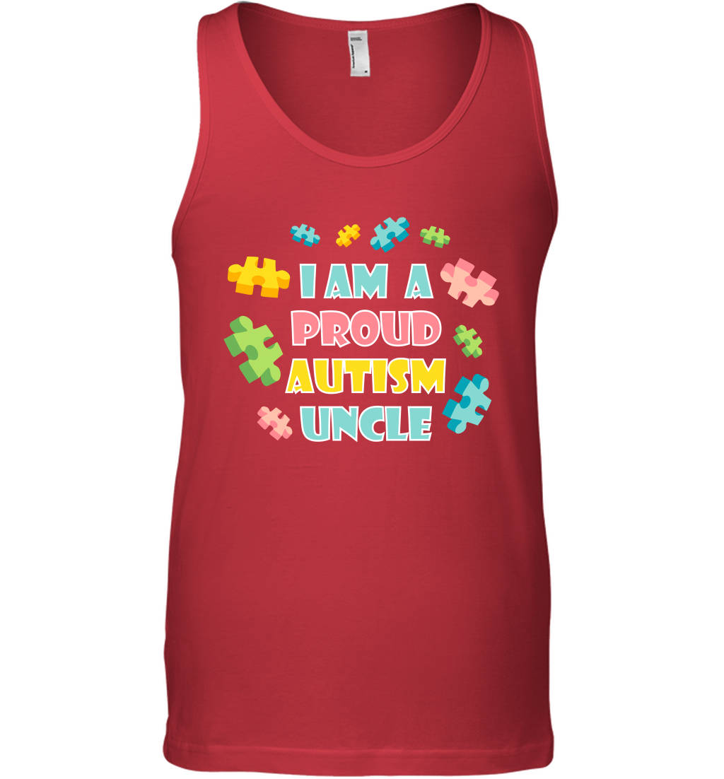 I Am A Proud Autism Uncle Family Shirt Tank Top Tank Top Red
