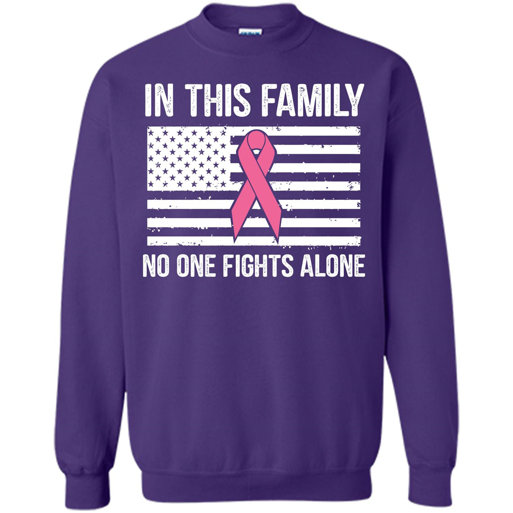 Cancer Awareness T-shirt In This Family No One Fights Alone T-shirt Orange