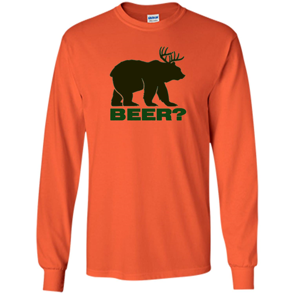 Bear Deer Bear Beer Funny T-shirt Orange