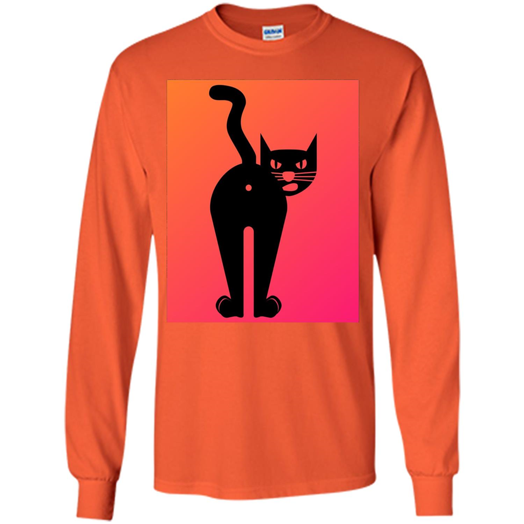 Cat Butt T-shirt Funny Cat Attitude T-shirt Orange