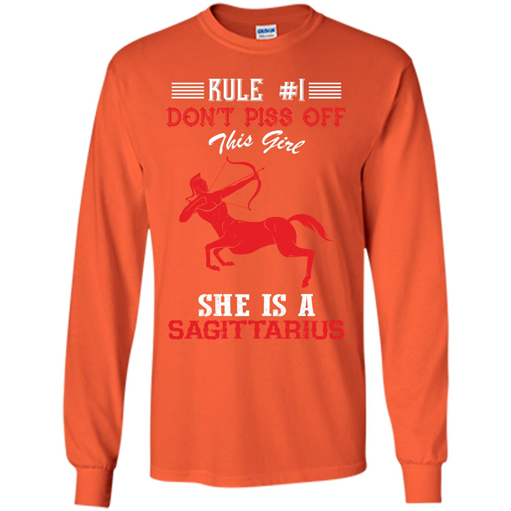 Sagittarius T-shirt Rule Dont Piss Off This Girl T-shirt Orange
