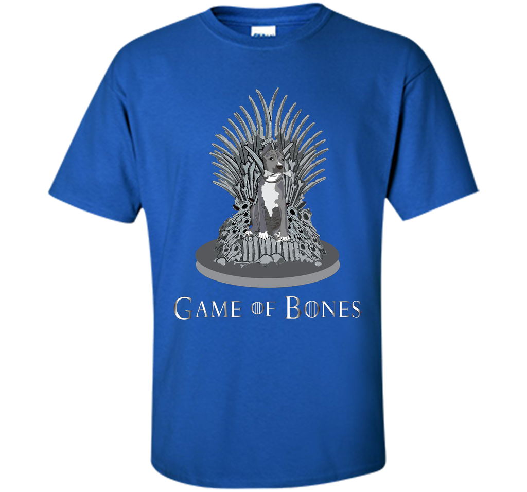Pitbull Game of Bones Funny Parody T-shirt Royal