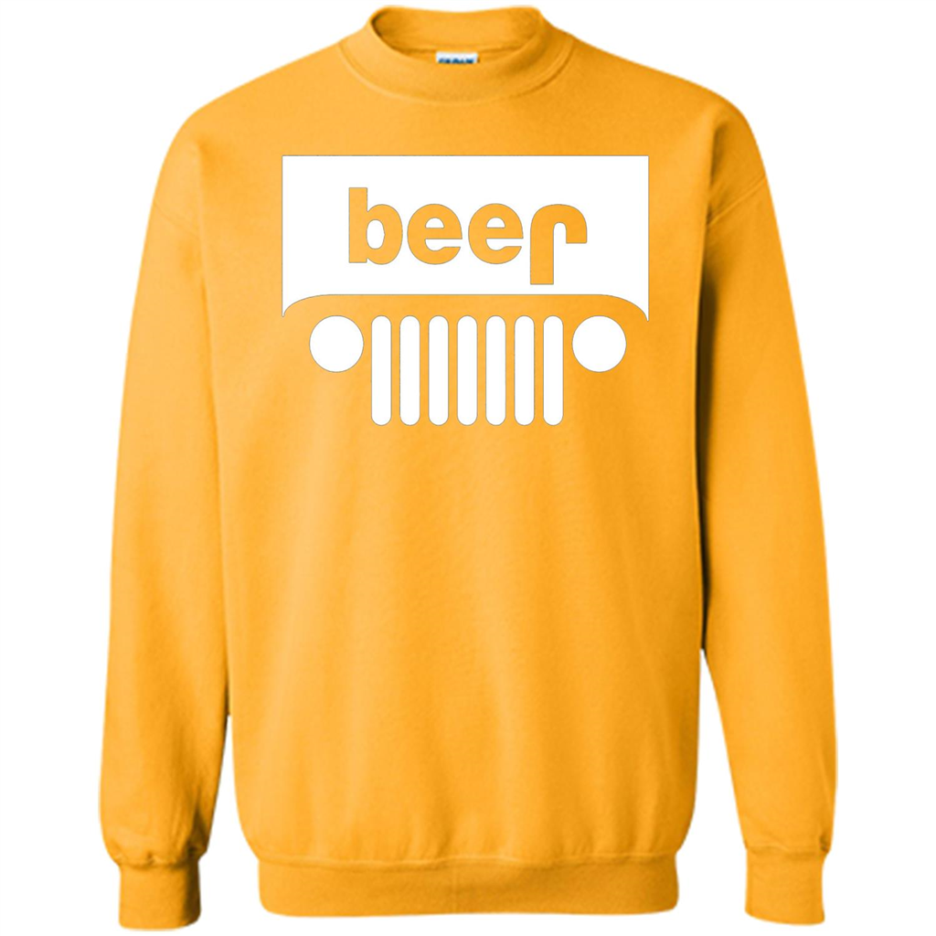Funny Drinking T-shirt Adult Beer Jeep Gold