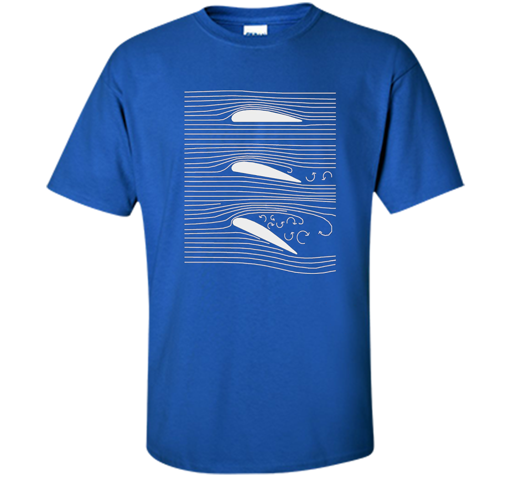 Airplane Wing T-Shirt Aerospace Airfoil Stall Diagram cool shirt Royal