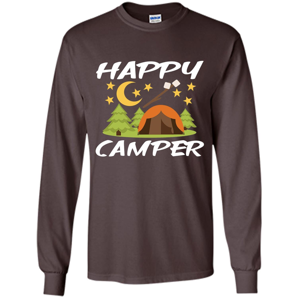 Happy Camper T-shirtt - Outdoor Night Sky Dark Chocolate
