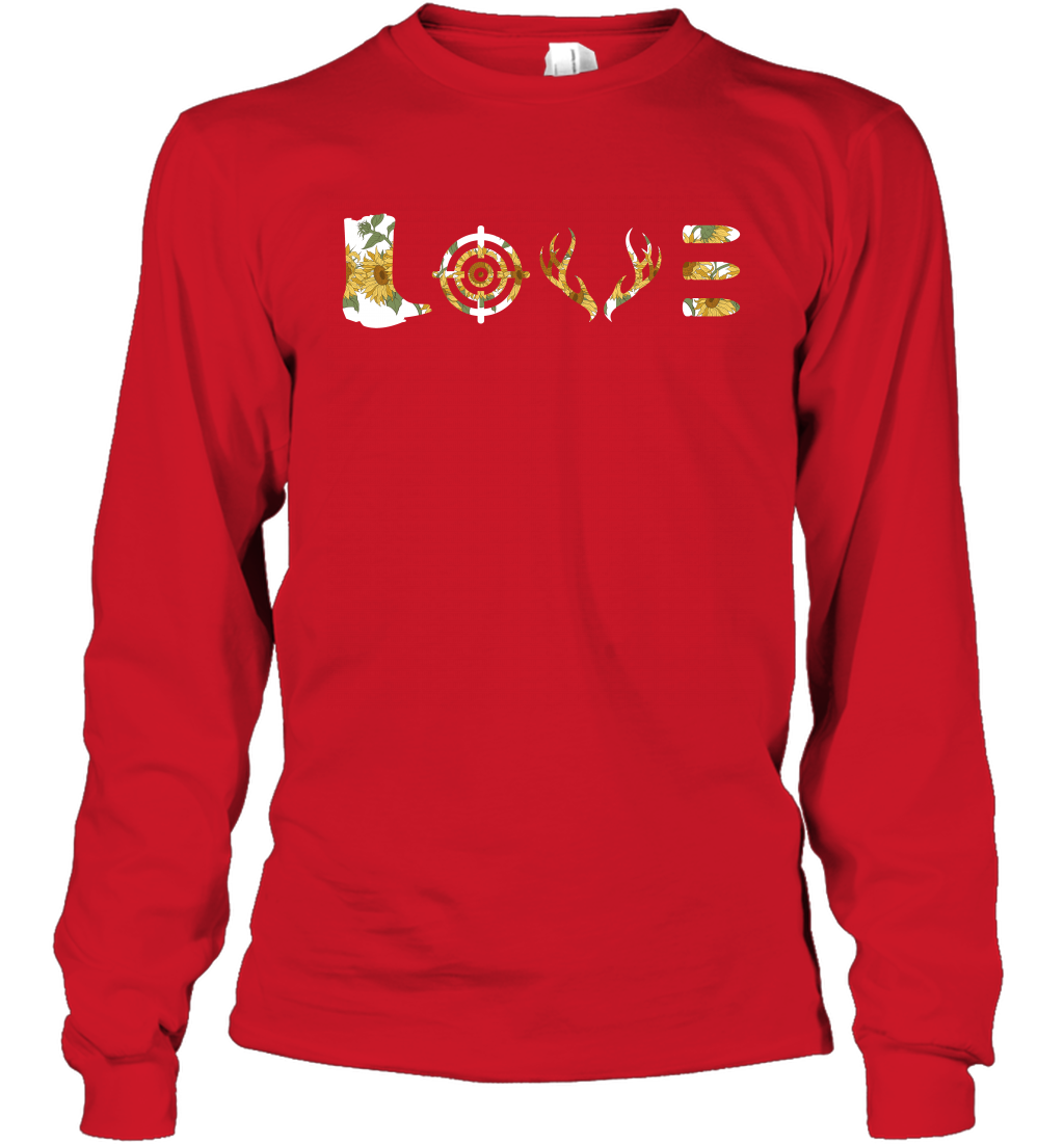 Hunting Girls Sunflower Shirt Long Sleeve T-Shirt Long Sleeve T-Shirt Red