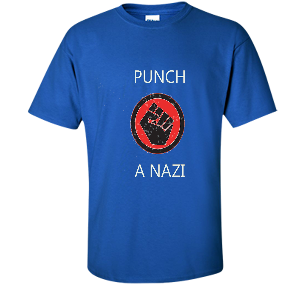 Punch A Nazi - Statement T-shirt shirt Royal