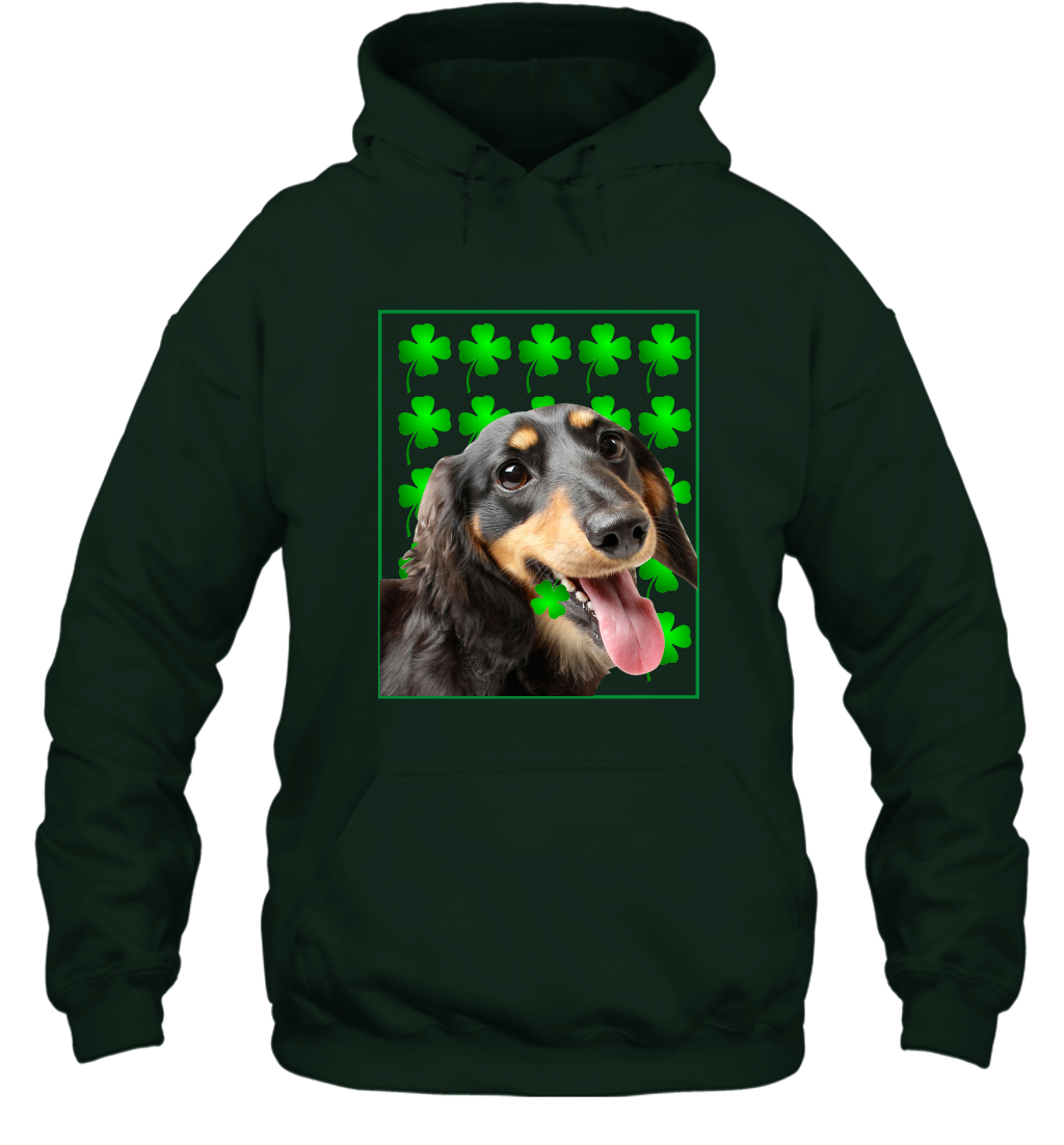 Dachshund With Shamrocks Shirt Hoodie Forest
