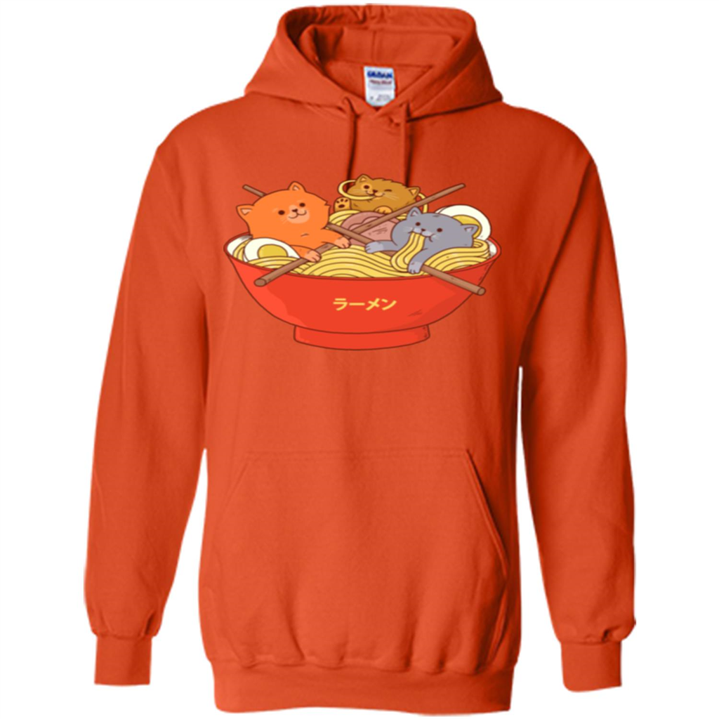 Ramen Noodles And Cats T-shirt Orange
