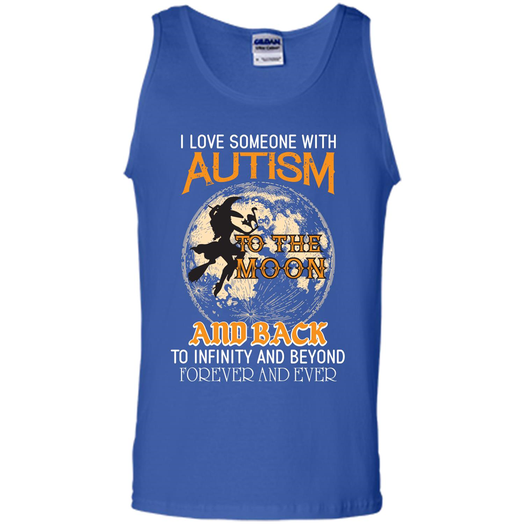 Halloween T-shirt I Love Someone With Autism To The Moon Royal