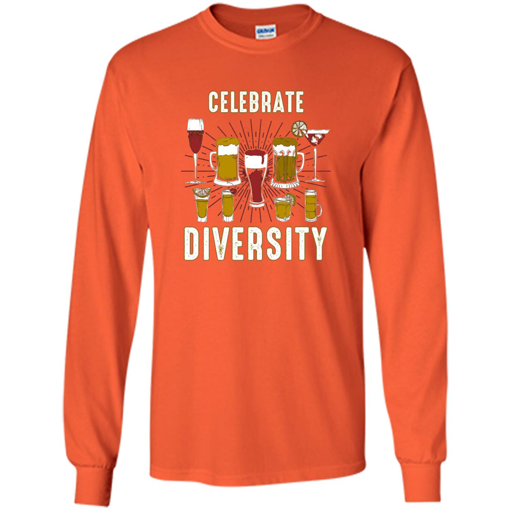 Alcohol Diversity T-Shirt Celebrate With Beer And Booze Orange