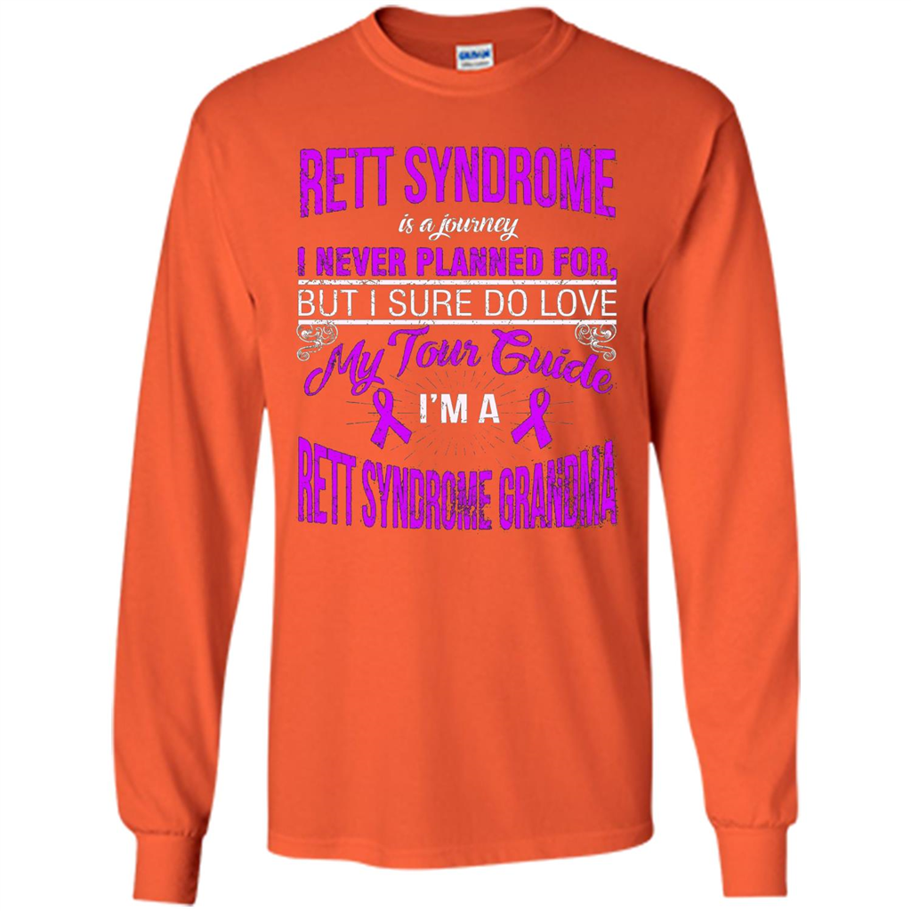 I Love My Tour Guide I'm A Rett Syndrome Grandma T-shirt Orange