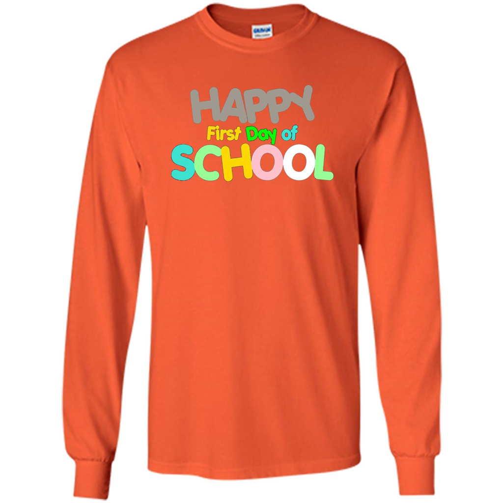 Happy First Day of School Colorful T-shirt Orange