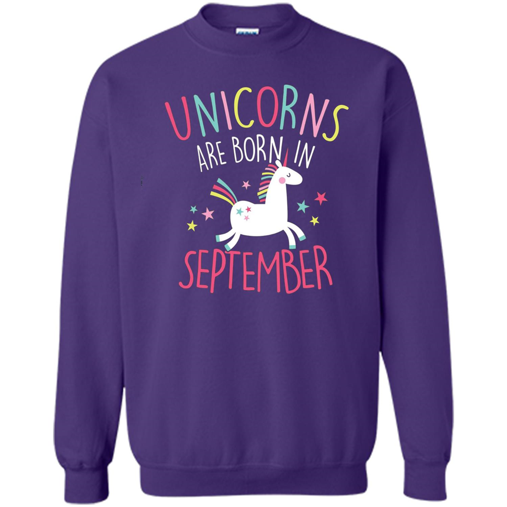 September Birthday T-Shirt Unicorns Are Born In September Orange